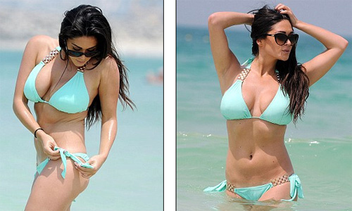 Casey Batchelor in slinky mint bikini