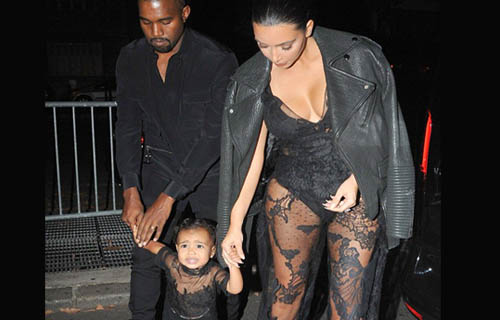 Kim Kardashian, Kayne west and North