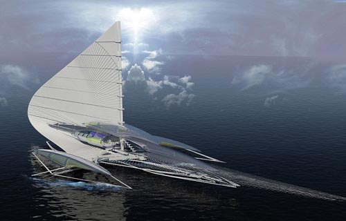 Futuristic TRIMARAN yacht