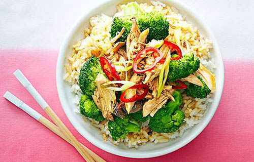 Healthy sesame garlic chicken