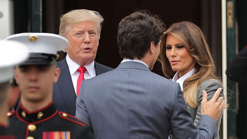 Donald Trump Melania and Justin Trudeau