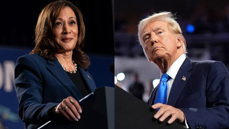 Trump and Kamala Harris