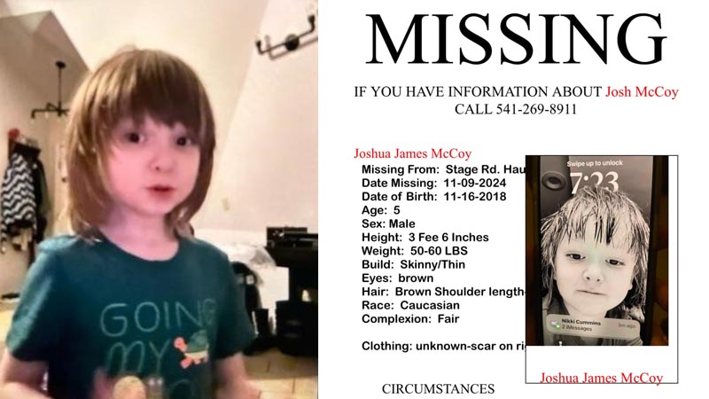  Missing 5-Year-Old Oregon Boy Found Dead After Weekend Search