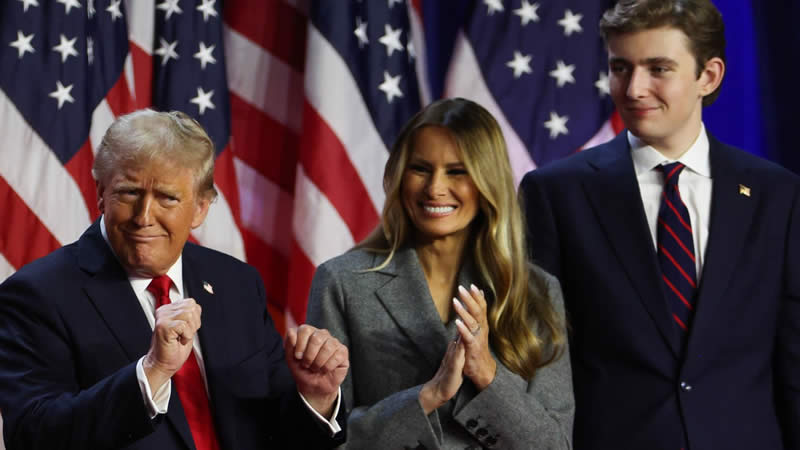 Donald Trump, Melania Trump and Barron Trump