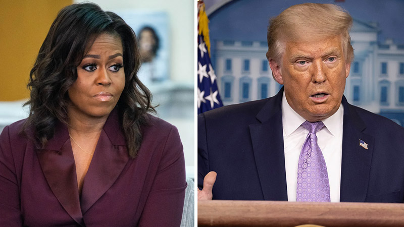  Trump Asks, ‘Am I Allowed to Hit Her Now?’ Sparking Outrage Over Comments on Michelle Obama